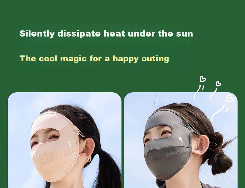 Yalu Kids Sun Protection Face Mask for Girls and Boys 2026 Summer Full Face UV Protection Ice Silk Sunshade Mask 15