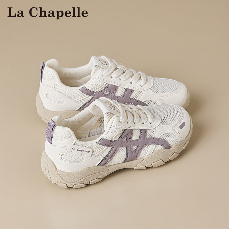 La Chapelle Women's Spring New Outdoor Sports Comfortable Casual Versatile Training Sneakers Purple Size 38