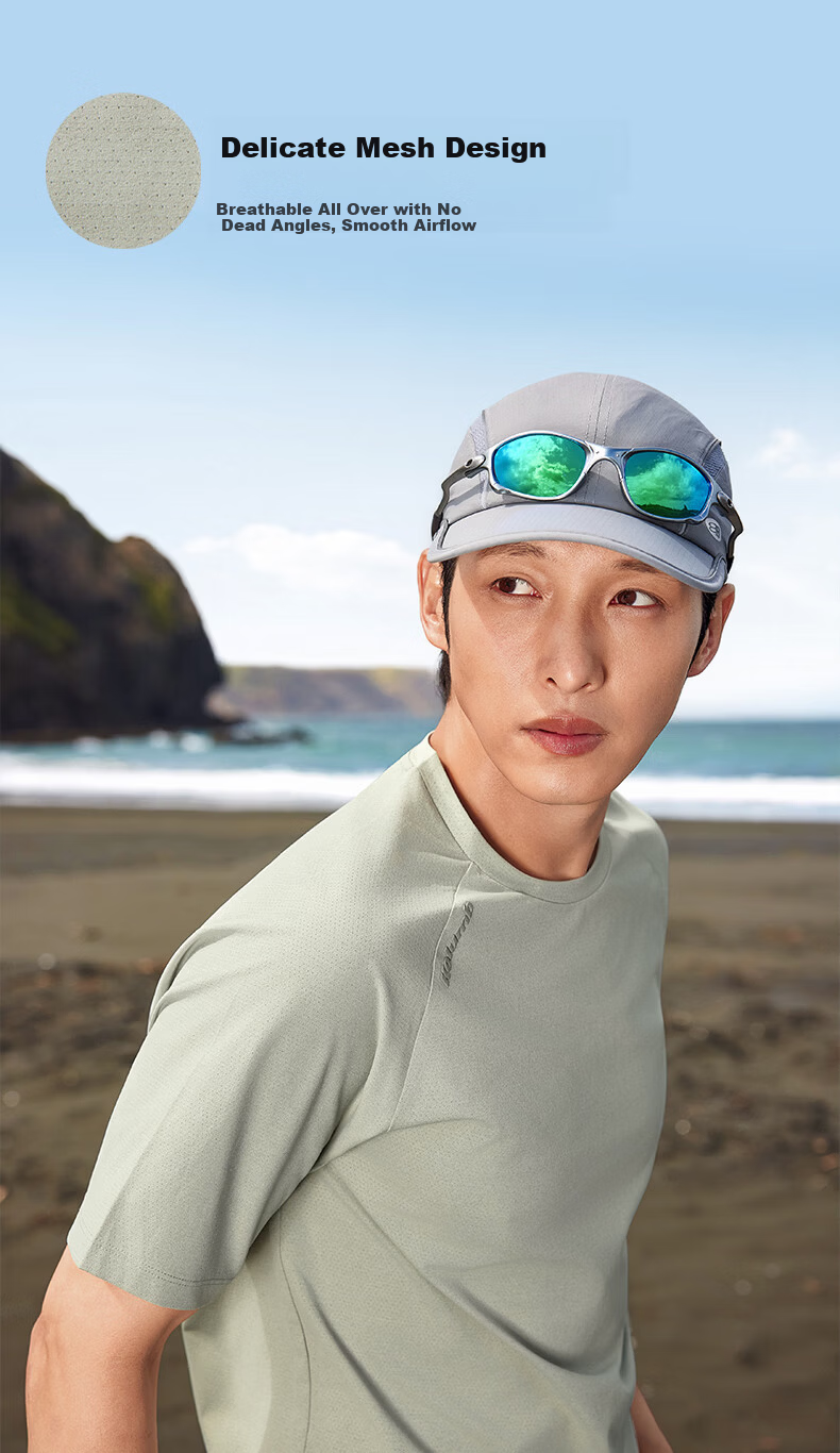 Kolumb Moisture-Wicking Quick-Dry Hollow Jacquard Crew Neck Short Sleeve Nylon Spandex Commuting Running T-Shirt Frost Gray XL 6