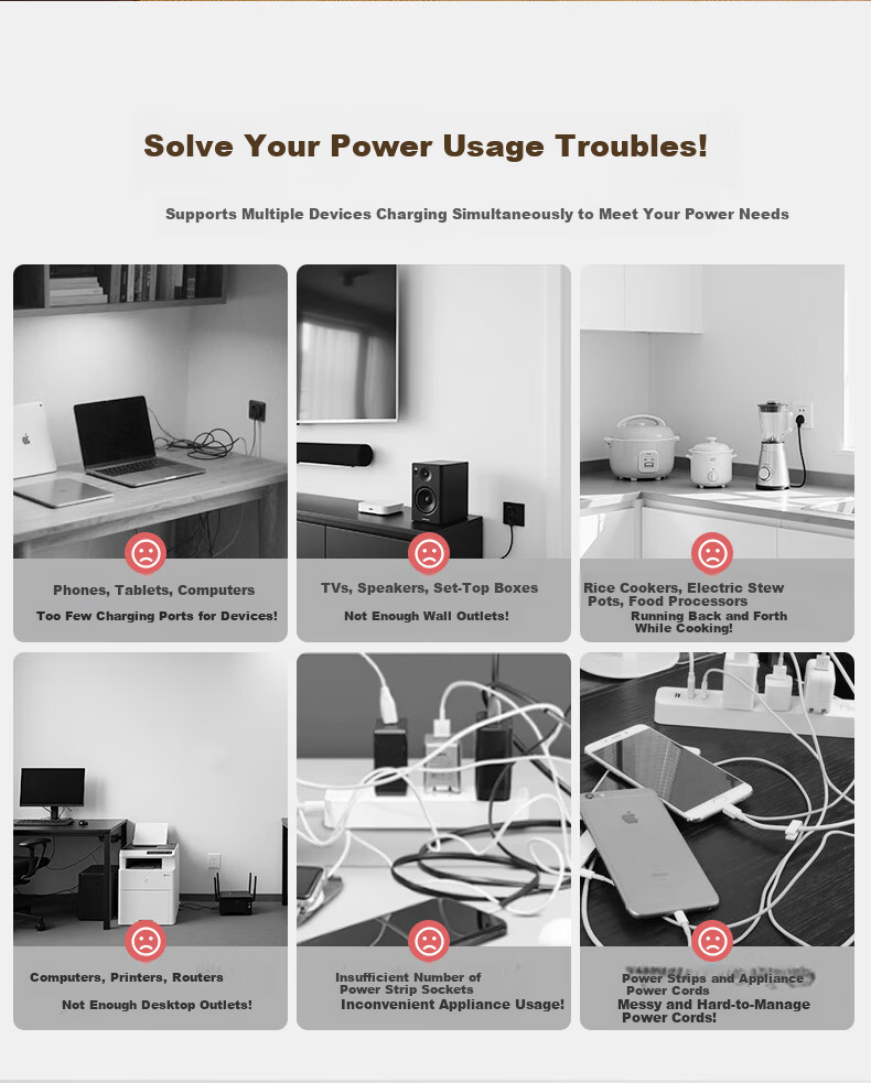 BLAUPUNKT Socket Extender, 86 Panel Multi-Outlet Adapter, One-To Converter, Multifunctional Plug-In Wireless Power Strip with USB+Type-C 6