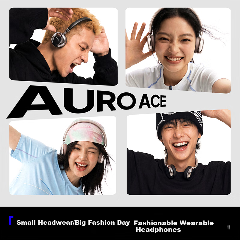 Edifier Auro Ace Over-Ear Wireless Bluetooth Headphones Trendy Screen Fashion Earphones Bluetooth 6.0 Wired and Bluetooth Dual-Mode Connection Compatible with Apple Huawei Xiaomi Mother-of-Pearl Gold