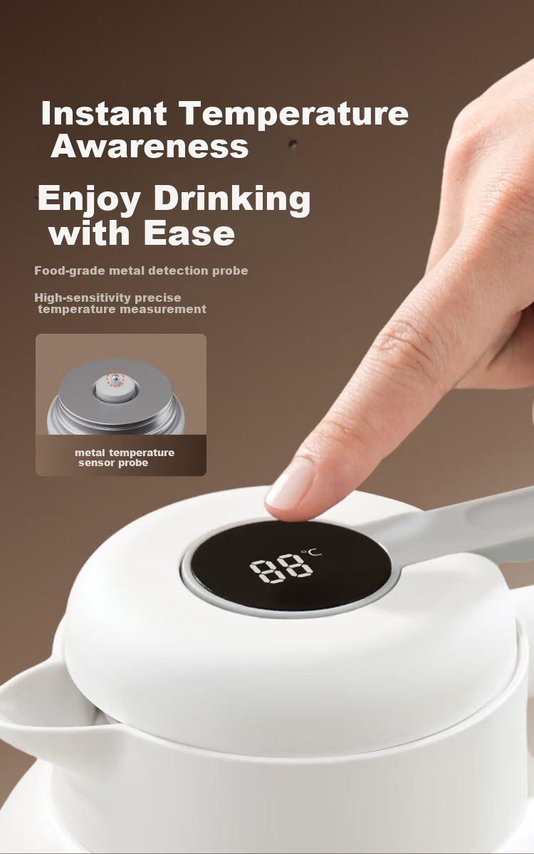 JD Jingzao Temperature Display Stewing Teapot Large Capacity Insulated Home Kettle 1.5L White 7