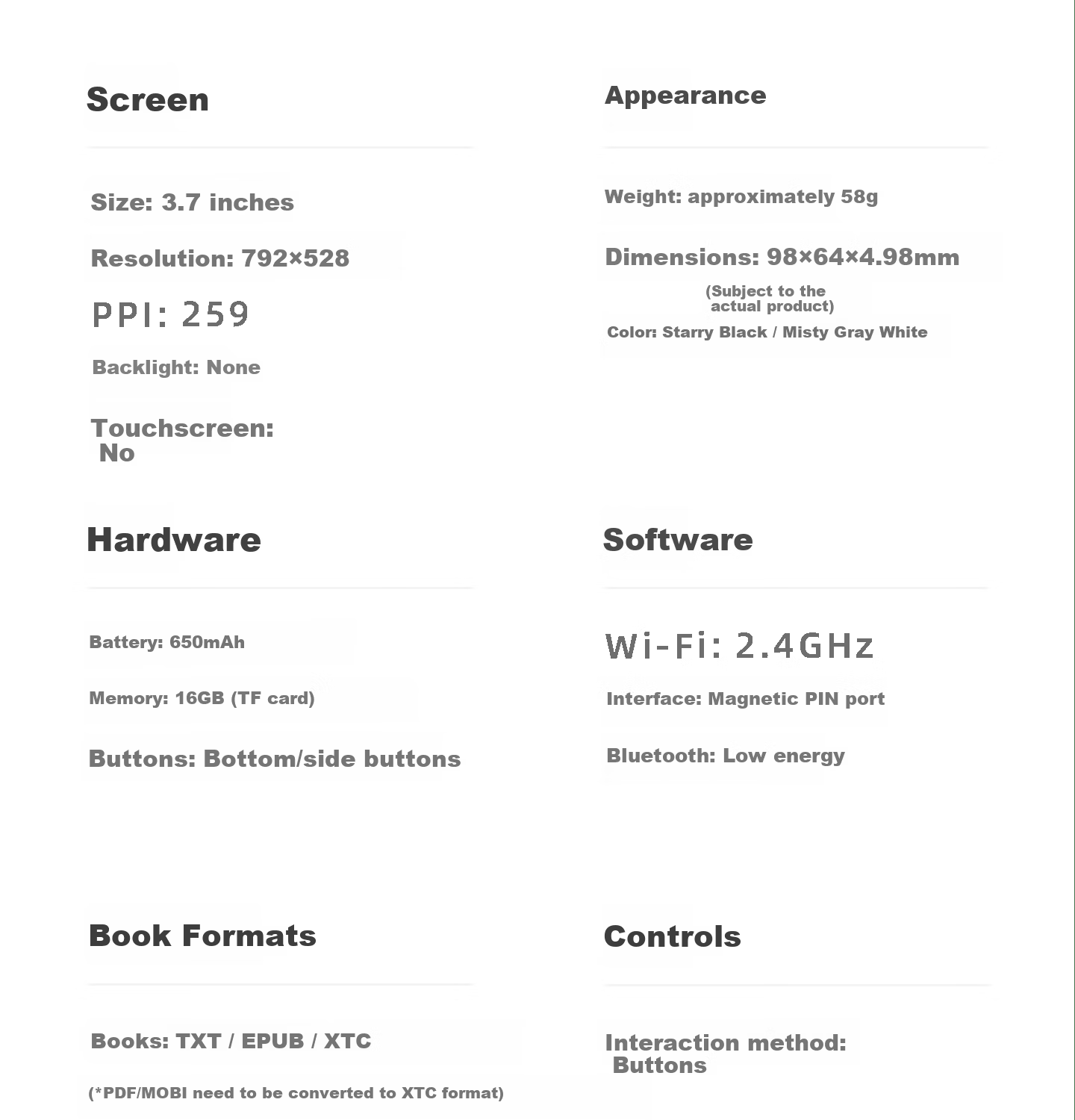 Yuexing Tong X3 E-Ink Screen Reader Ultra-Thin Portable E-Book White 22