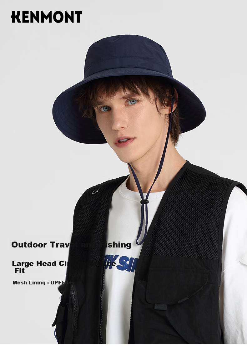 Kenmont UV Protection Sun Hat Outdoor Mountaineering Fisherman Hat Men's Large Head Fishing Cap Summer Sunshade Hat 3891 1