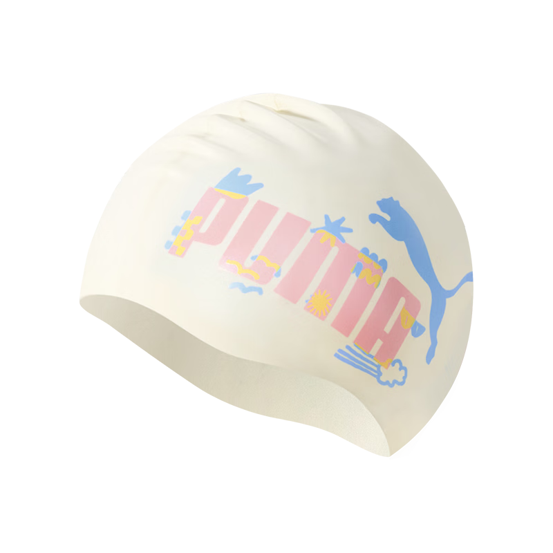 PUMA Kids Silicone Swim Cap Lightweight Comfortable Non-Tight Slip-Resistant Waterproof High Elastic Skin-Friendly Eco-Safe Material Swimming Cap