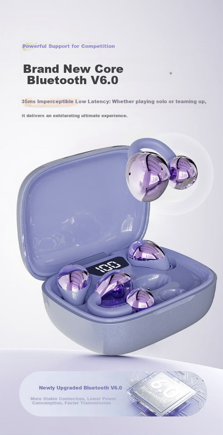 Haiyinlv Q30 [4 Earphones + Exquisite Earrings] 2026 New Clip-On Sleep Wireless Bluetooth Earphones Long Battery Life High-Quality Sound Sports Running Low Latency Universal Skin Color 19