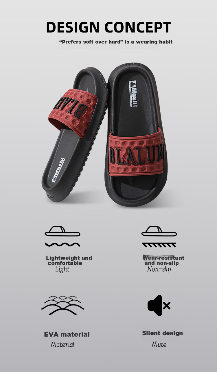 MashiMaro Unisex Thick-Soled Fashionable Slippers for Home, Bathroom, and Outdoor Wear 2