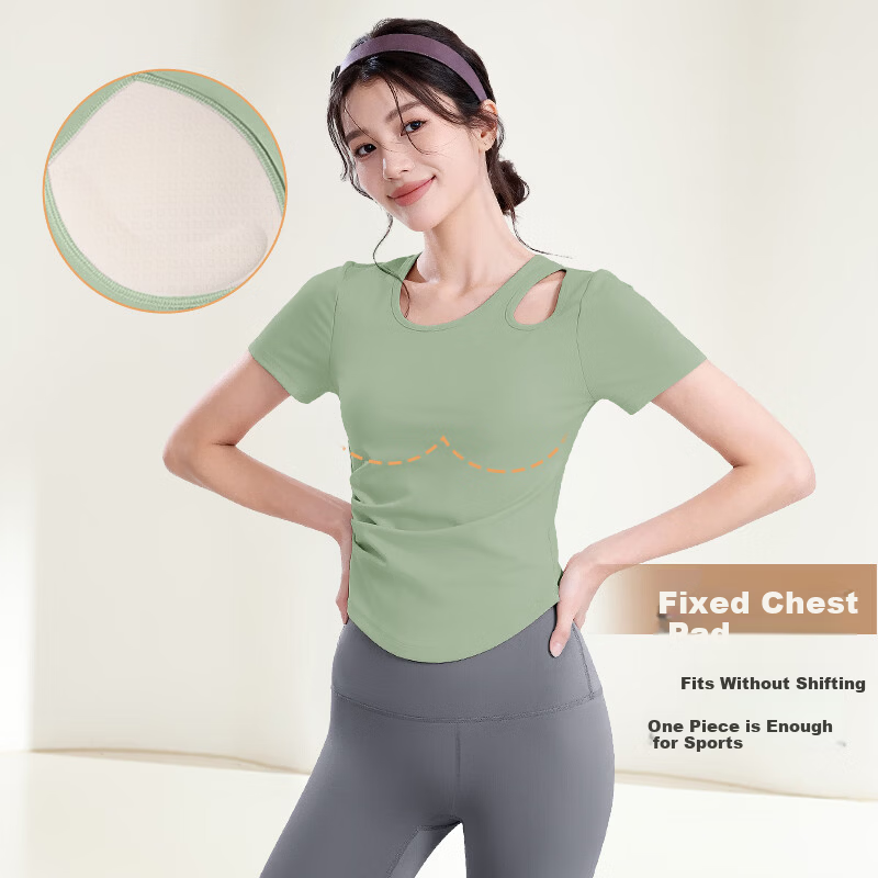 MULINSEN Sports Set, Yoga Outfit for Women, Sun Protection, Quick-Drying, Breathable T-Shirt, Morning Running, Badminton, Fitness, Pilates Training Wear