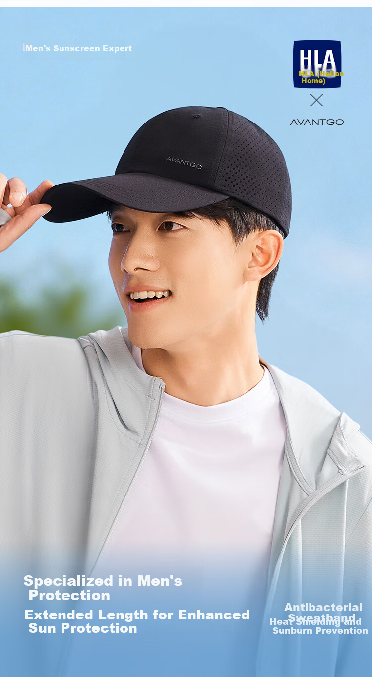 HLA Men's Breathable Baseball Cap Quick-Dry Mesh Design Summer Sun Protection Simple Commuter Sports Comfortable and Sweat-Resistant 1