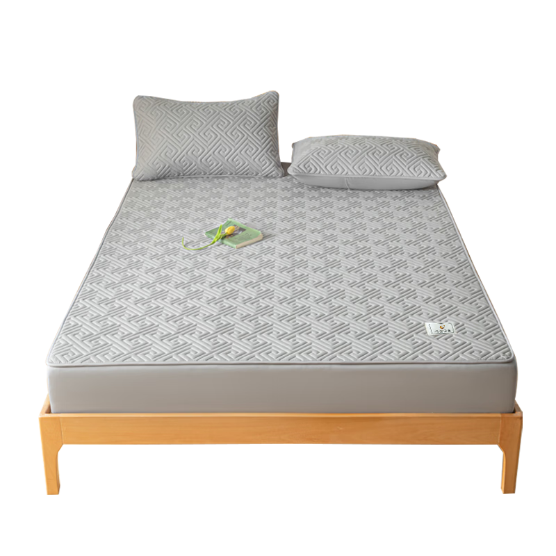 Wuyinliangpin Waterproof Urine-Proof Soybean-Filled Cotton Mattress Cover, Single Piece for Double Bed, 1.8x2 Meter Bed Cover, Mattress Protector for 1.8 Meter Bed