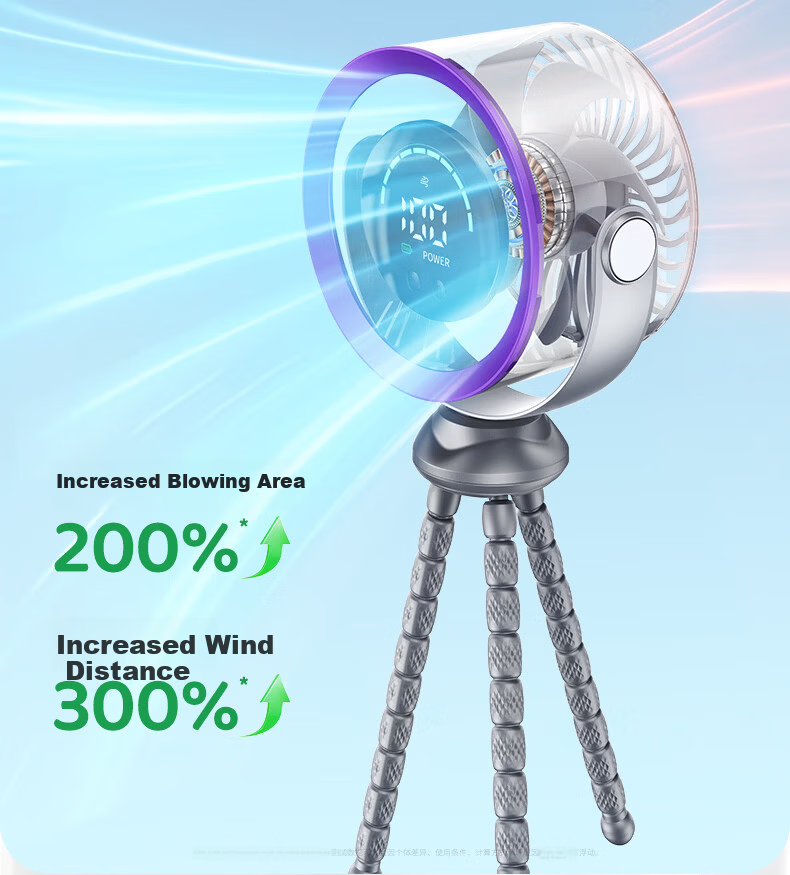 AUX Baby Stroller Mini Octopus Folding Desktop Portable Handheld USB Fan Baby Special Outdoor Cooling Essential Long Battery Life 13
