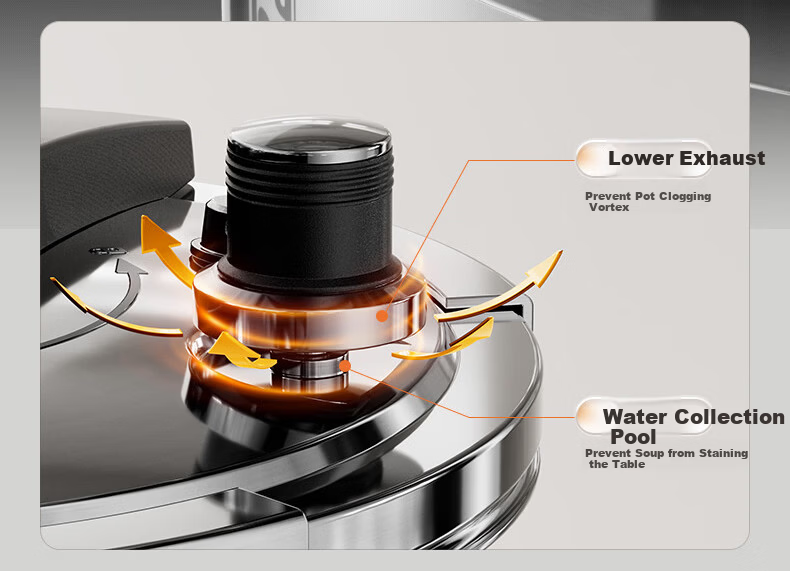 Alluflon Pressure Cooker Explosion-Proof High-Pressure Pot 304 Stainless Steel Single-Hand Open Induction Cooker Compatible 6L Household for 3-4 People 8