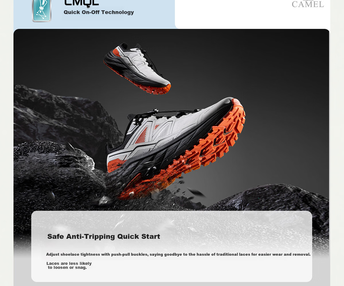 CAMEL [Zhangjiajie Qixing Mountain Outdoor Challenge] [He Dong Edition] Mountain Shadow Wilderness Trail Running Shoes for Men 3