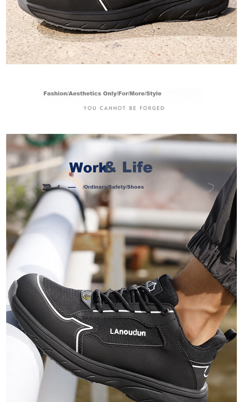 BlueOwl Shield Anti-Static Shoes for Men Lightweight Anti-Smash and Anti-Puncture ESD Work Safety Shoes for Gas Station D252A-1 Size 42 10