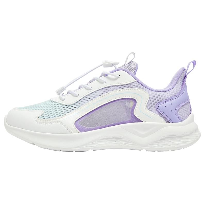 XTEP Kids Girls Mesh Breathable Running Shoes with Tail Buckle Light Purple/Taro Purple Size 37