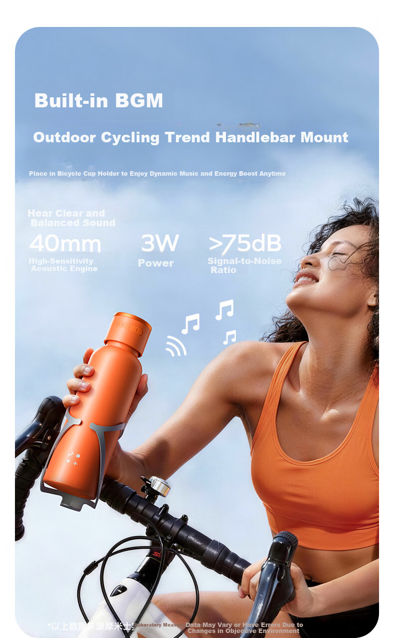 MOMAX Wireless Magnetic Music Thermos Speaker Cup - Waterproof Portable Bluetooth Speaker Water Bottle for Indoor Outdoor Sports, Creative Gift for Couples and Friends 2