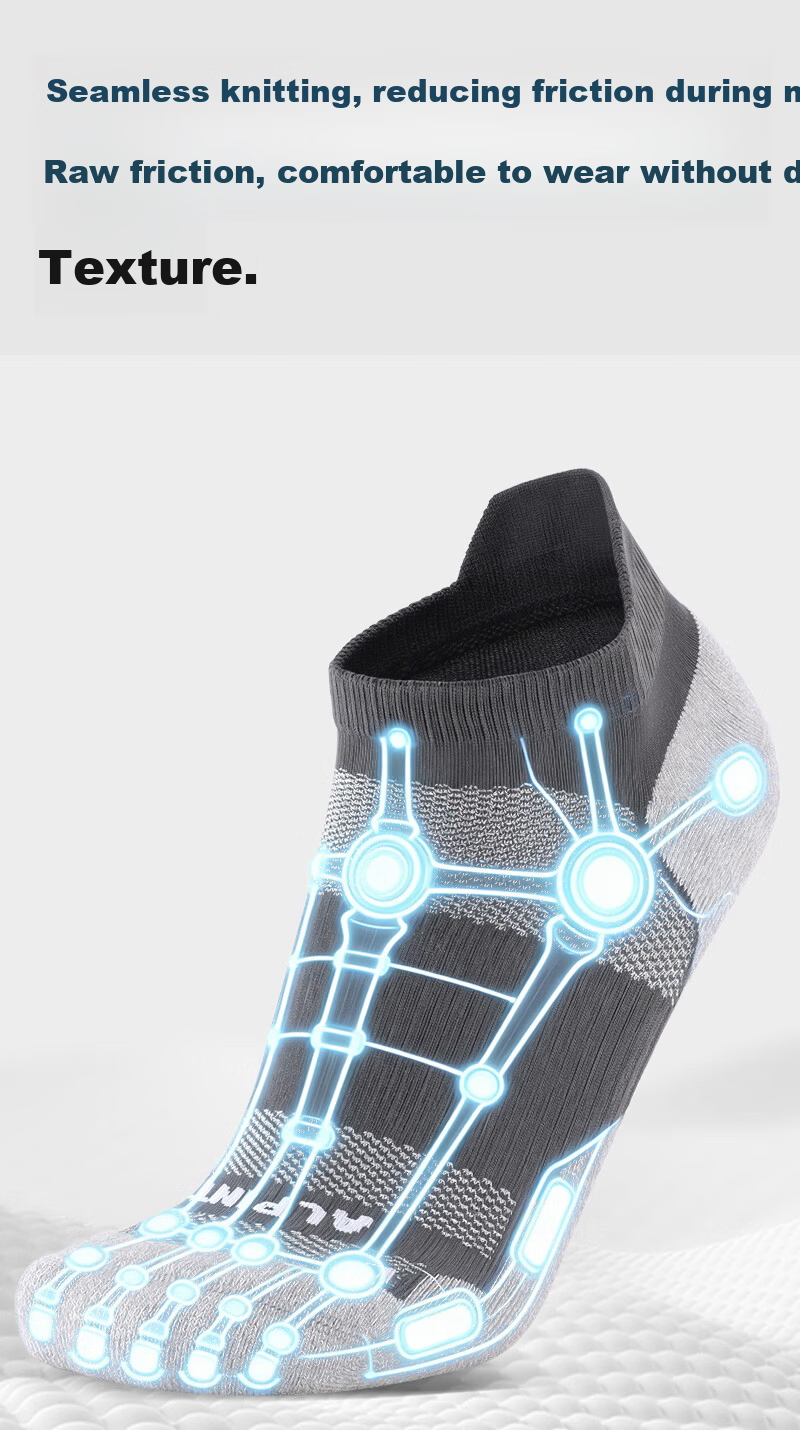 ALPINT MOUNTAIN CoolMax Professional Marathon Running Socks Moisture-Wicking Outdoor Sports Socks Trail Running Men 15