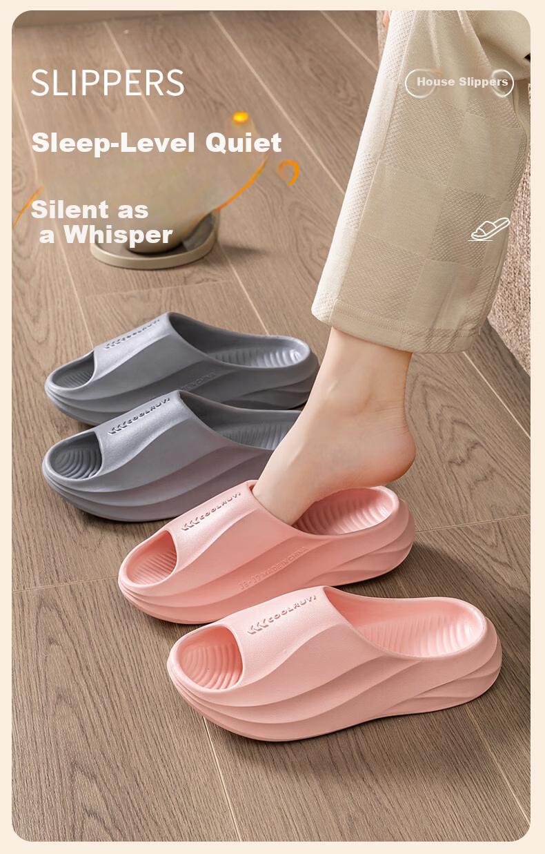 She Enjoy EVA Unisex Simple Thick-Soled Home Bathroom Shower Slippers 4