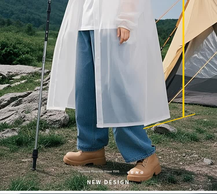 Yucheng Thickened Portable Long Full-Body Raincoat Anti-Storm Disposable Adult Outdoor Hiking Poncho 10