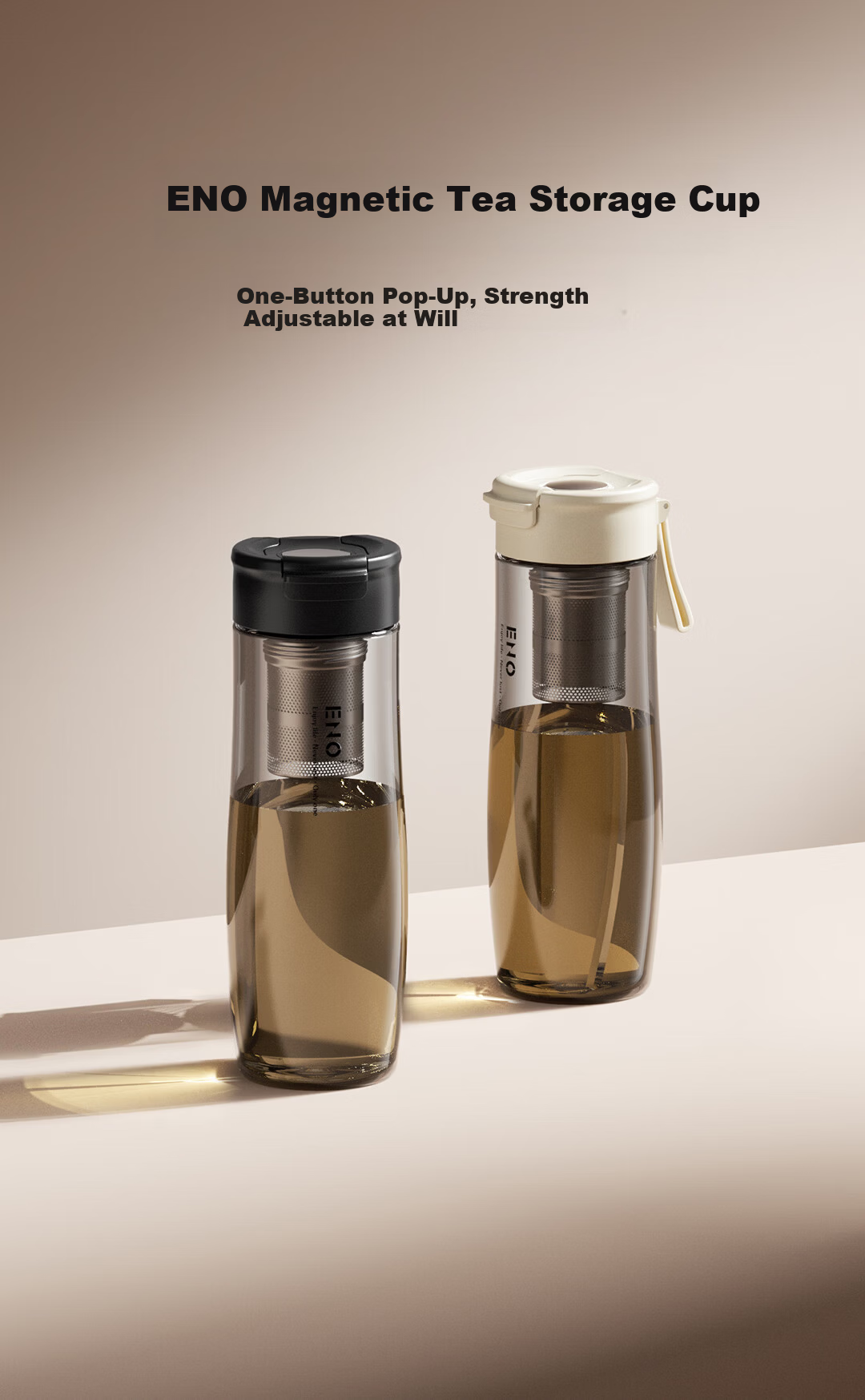 ENO Magnetic Infuser Tea Cup Tritan Sports Water Bottle Large Capacity High Temperature Resistant Portable Plastic Cup for Men 1