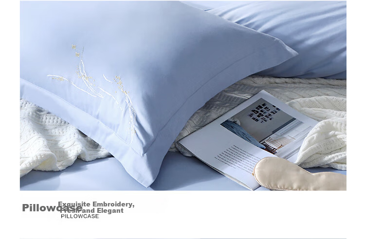 FUANNA Cotton Bedding Set with 60-Count Long-Staple Cotton, Embroidered Duvet Cover And Bed Sheet Set, 203*229cm 8