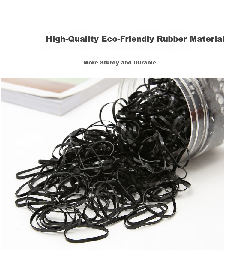 Jing Xiaodi Approximately 500 Thickened and Reinforced Disposable Elastic Hair Ties High Elasticity Hair Bands Children's Black Rubber Bands 10