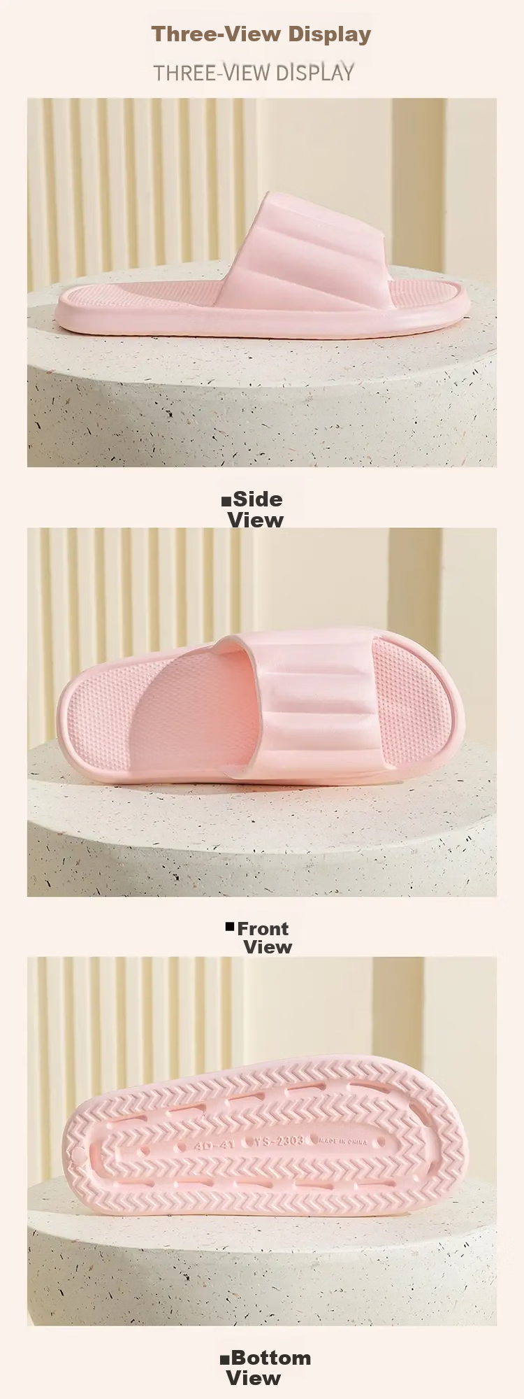 Qiumuxi Bathroom Slippers Unisex EVA Home Couple Non-Slip Shower Lightweight Comfortable Sandals Green Size 38-39 9