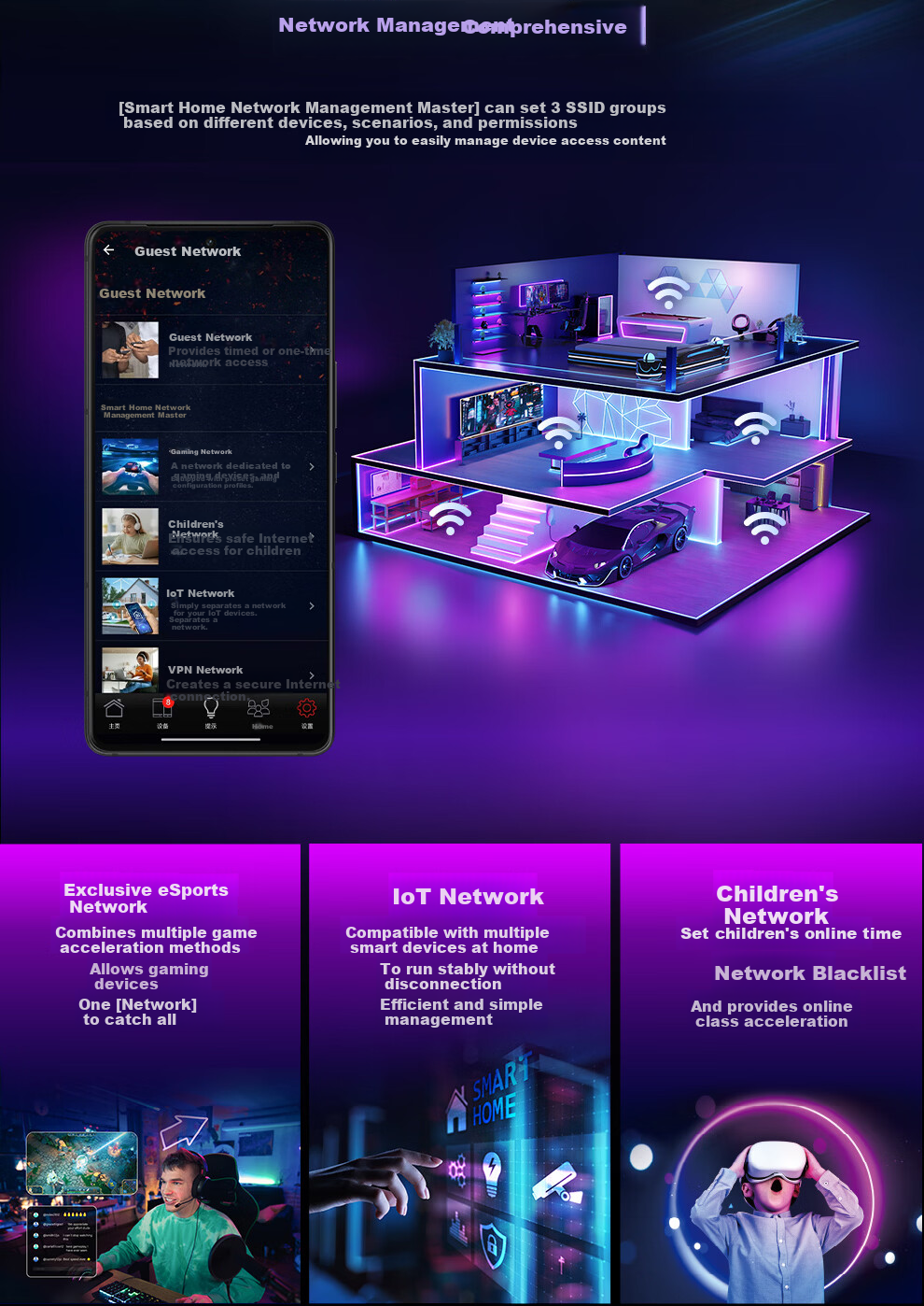 ROG [Renewal Subsidy] ROG Magic Box WiFi 7 Gaming Wireless Router (9 2.5G Ports, MTK AI Chip, 2GB DDR4 Memory) Aimesh Flexible Mesh Router 14