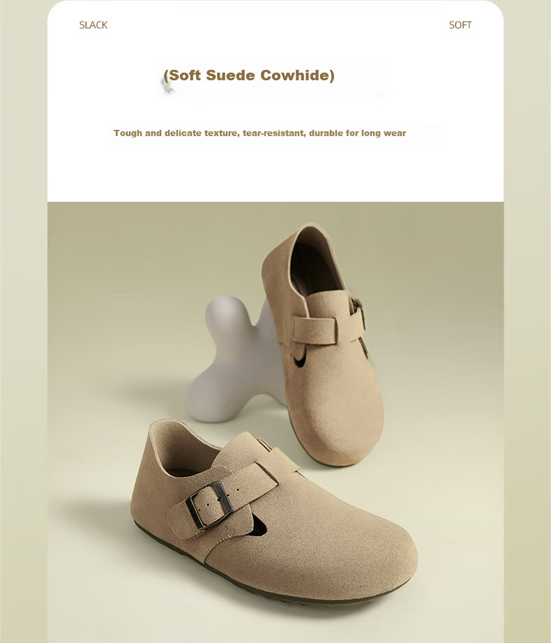 CAMEL Women's Birkenstock Style Comfortable Casual Slip-On Sandals Open Toe Shoes L25S700036 Apricot Size 37 9