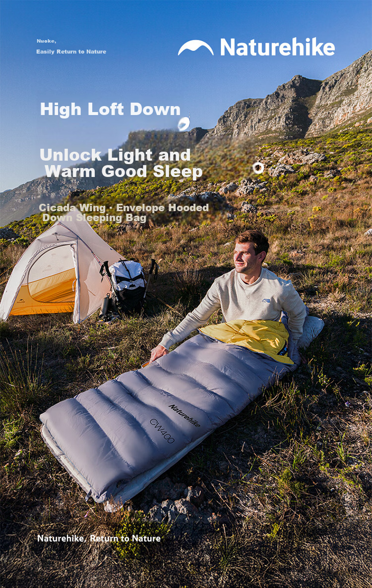 Naturehike Outdoor Lightweight Portable Adult Down Sleeping Bag with Duck Down Insulation for Camping and Cold Weather 1
