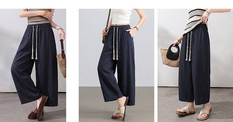 Demana [Lyocell Cloud Oxygen Cotton] Summer Relaxed Urban Loose Curved Pants Elastic Waist Slimming Fashion Women's Casual Pants 4