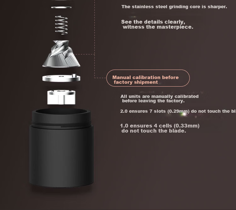 MAVO Wizard Italian Manual Coffee Grinder CNC Burr Mill Starlight Silver 4