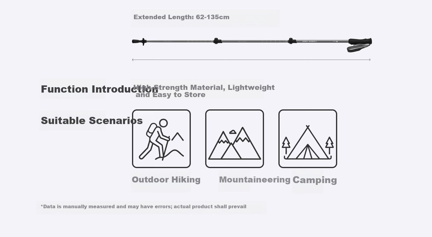 Keep Carbon Fiber Ultra-Light Telescopic Outdoor Hiking Pole, Mountain Climbing Equipment, Walking Stick for Elderly And Childre 37