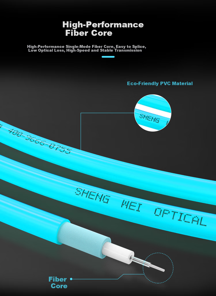 Rongwei Sheng Telecom Grade OM3 10G Multimode Dual-Core Fiber Optic Patch Cable ST-ST Low Smoke Halogen-Free Drop Fiber Cable 3m Transceiver Pigtail RWS-STST-3 2