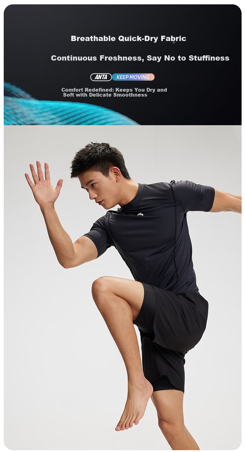 ANTA Men's Long-Sleeve Swimsuit, Anti-Embarrassment Diving Chlorine-Resistant Two-Way Surfing Beach Jellyfish Suit, Size L 4