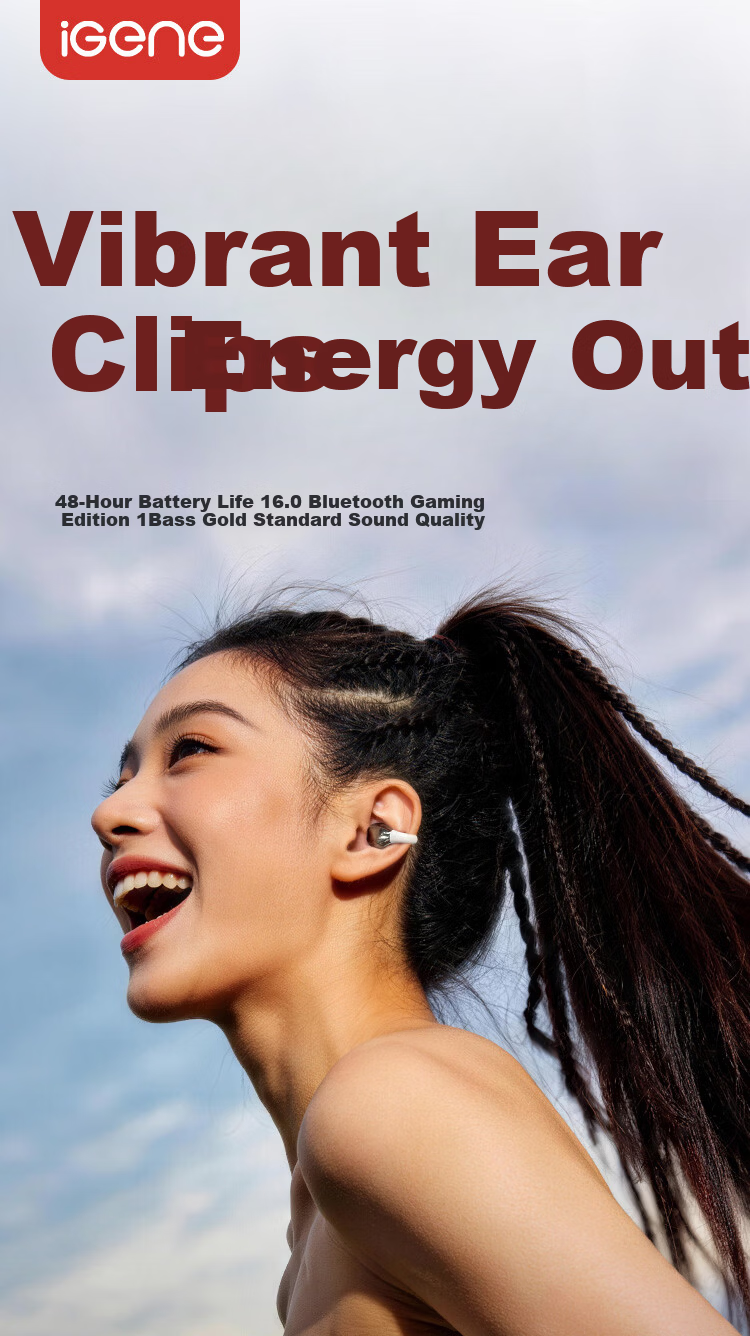 Jiyin [Slight In-Ear Sports Ear Clip] Bluetooth 6.0 Ear Clip Open-Style Running Music Gaming Noise-Cancelling Long Battery Life Bone Conduction Concept Wireless Ear Hook V17 3