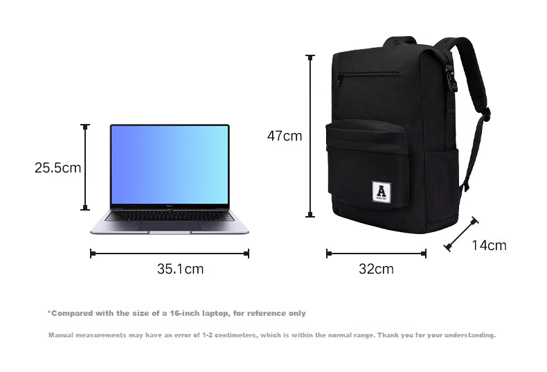 Anta Unisex Simple Large Capacity Canvas Backpack for Teens Hiking Cycling Sports School Bag 1