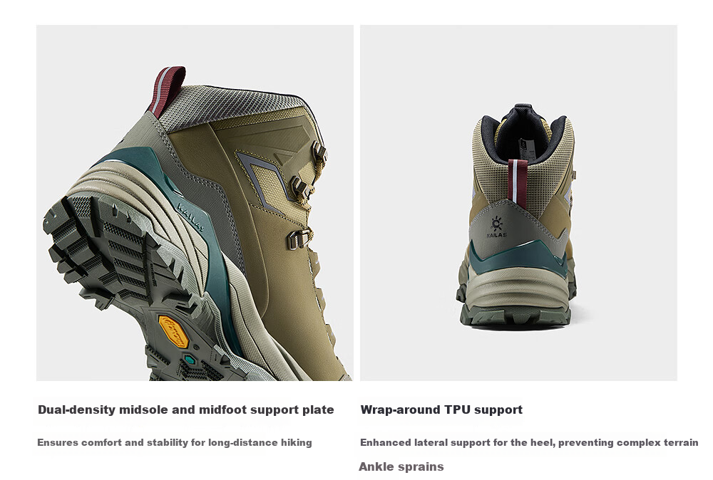 KAILAS MT5-3 Women's Mid-Top Hiking Shoes, GTX Waterproof, Non-Slip, Shock-Absorbing, Heavy-Duty Trekking Boots 9
