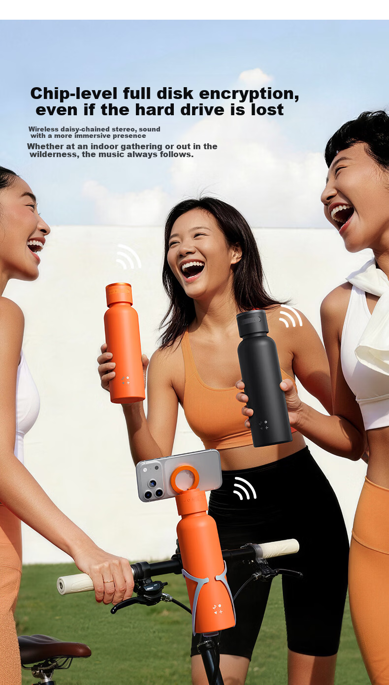 MOMAX Wireless Magnetic Music Thermos Speaker Cup - Waterproof Portable Bluetooth Speaker Water Bottle for Indoor Outdoor Sports, Creative Gift for Couples and Friends 6