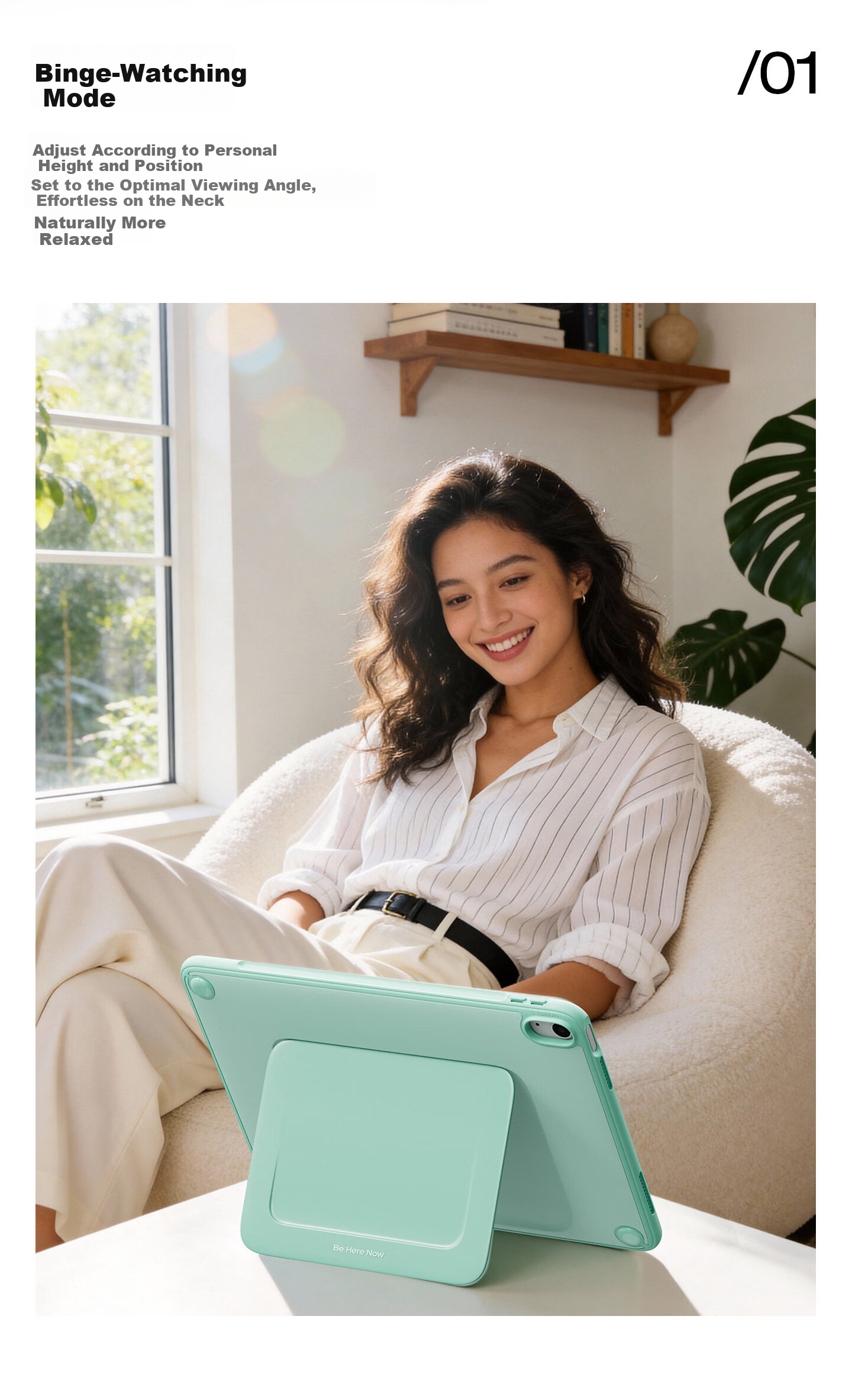 Torras KLite Lightweight Dopamine Series Protective Case for Apple iPad Air 8 / Air 7 11-inch Tablet with Pen Slot, Anti-Bend Drop Stand Full Coverage Acrylic Case Blue 2
