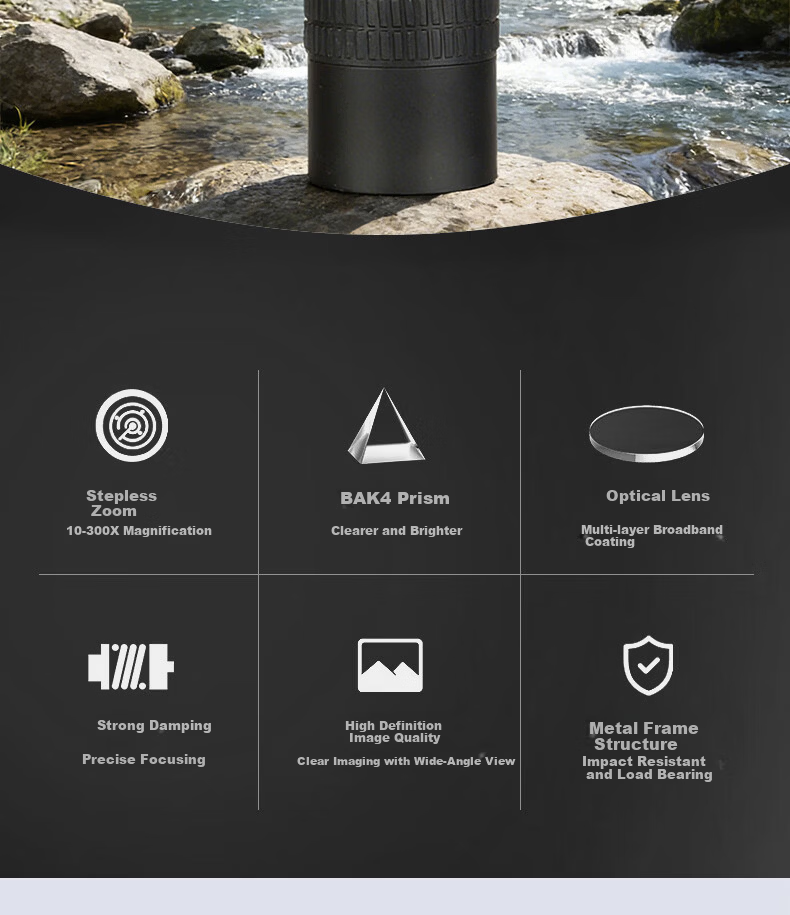 HUGE Monocular Telescope Zoom Portable Outdoor Birdwatching High-Power HD Professional Concert Phone Photography 2