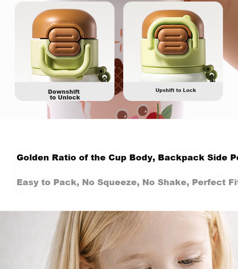 Deli Kids Student Insulated Bottle Strawberry Cake Cute Primary School Multifunctional Dual Drinking Spout Long-lasting Insulated Straw Cup 8