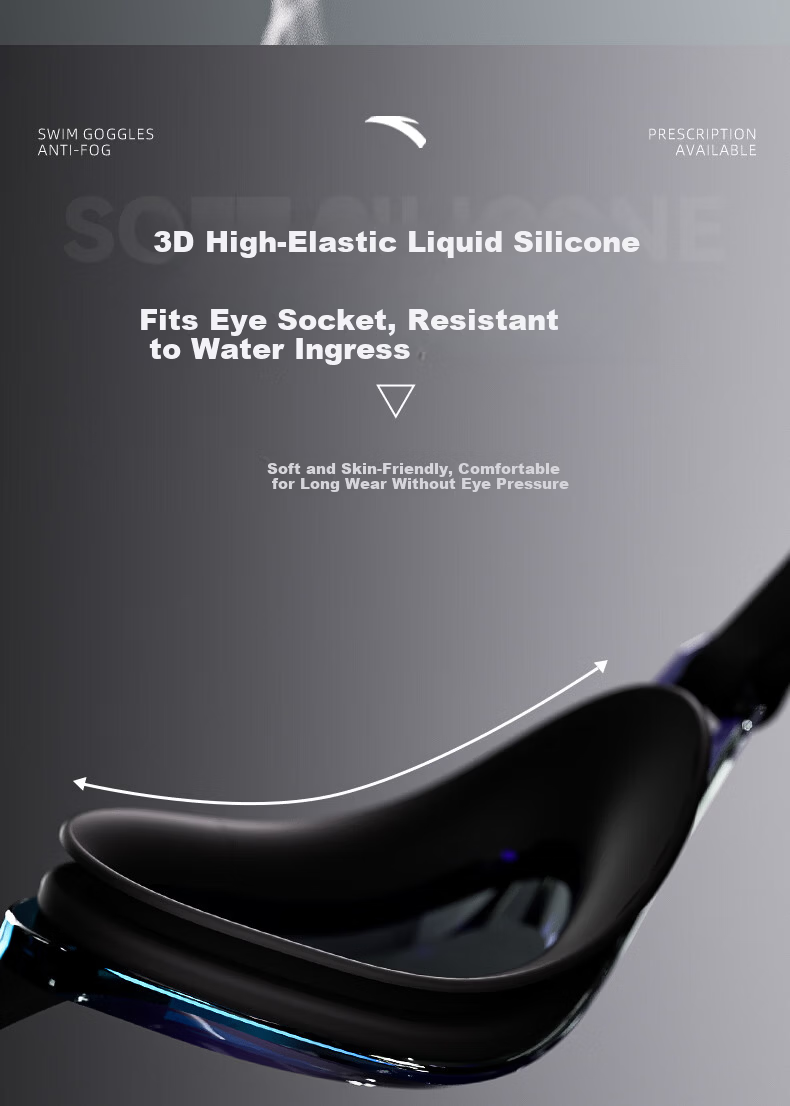 ANTA Racing Swim Goggles Waterproof Anti-Fog UV Protection HD Coated Professional Training Swimming Glasses for Men and Women with Prescription 8