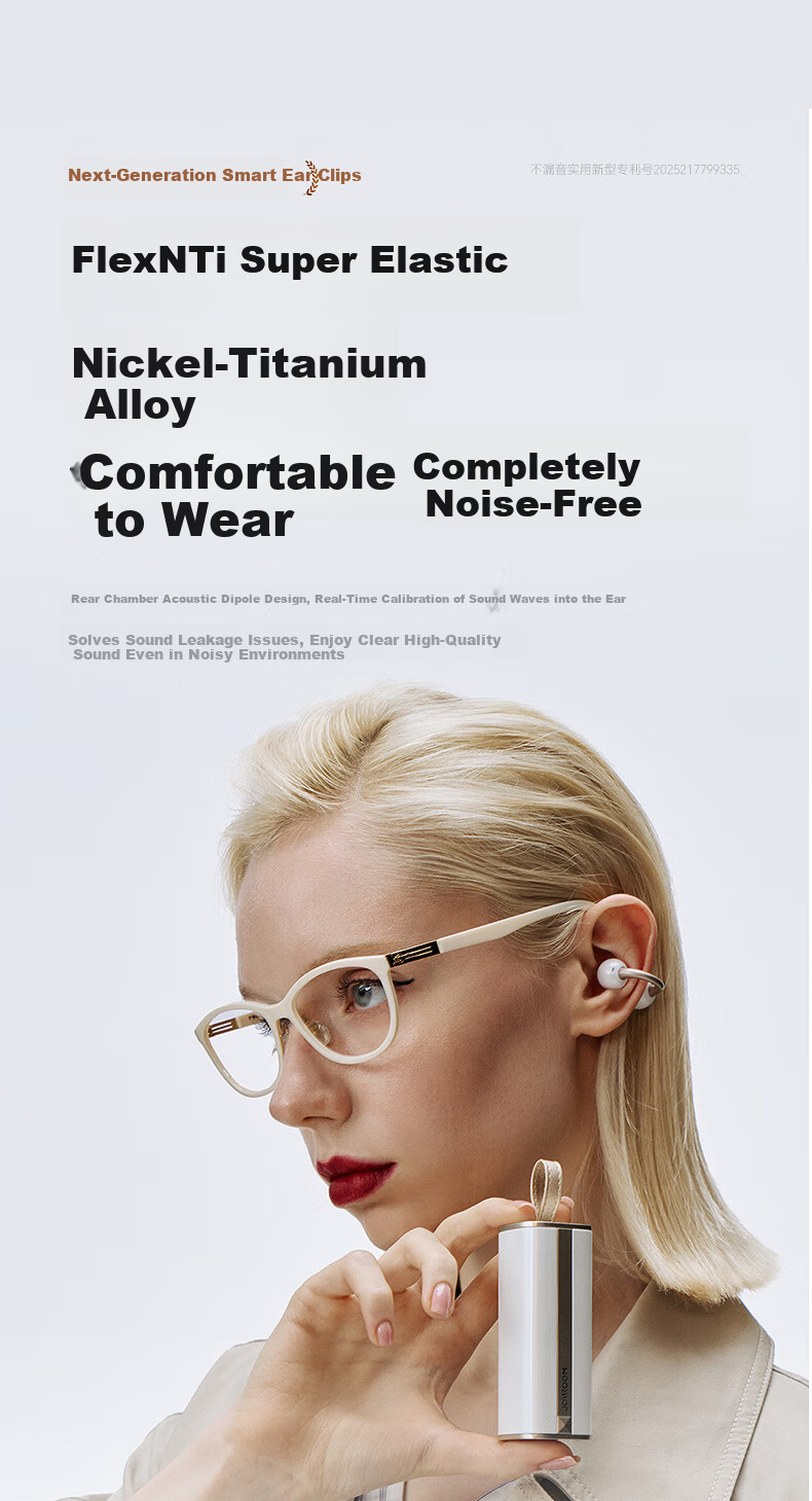 Joyroom OC3 Lipstick Bluetooth Earbuds Clip-On Bone Conduction Open-Ear Noise-Cancelling AI Office Translation Device Unisex Gift 25