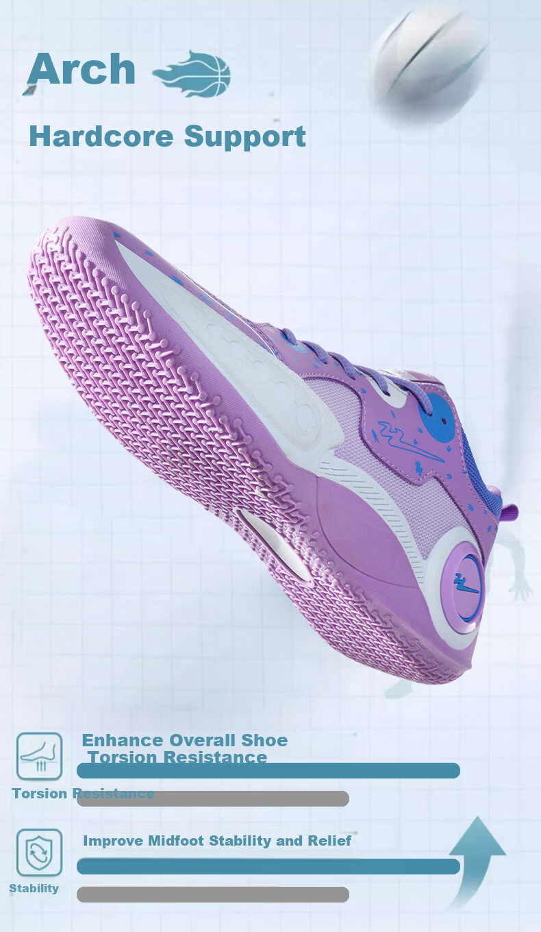 Shuangxing Men's Low-Top Basketball Shoes Breathable Non-Slip Shock Absorption Youth Sports Sneakers Pink Size 36 3