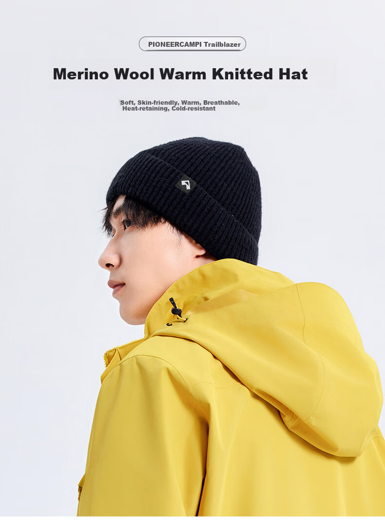 Toread Merino Wool Knit Hat Men Autumn Winter Outdoor Mountaineering Hiking Sports Warm Windproof Ear Protection Snow Hat Women 1