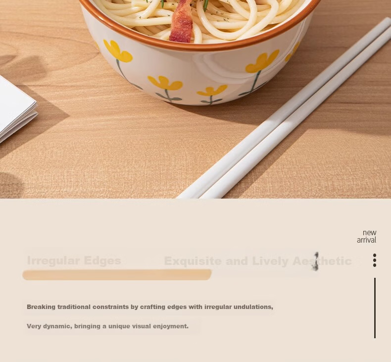 CERAMICS, Shanjuhua 9.5-Inch Double-Handled Soup Bowl, Home Use, High Aesthetic Value, Fresh Ceramic Large Bowl, Heat-Resistant Noodle Bowl with Spoo 7