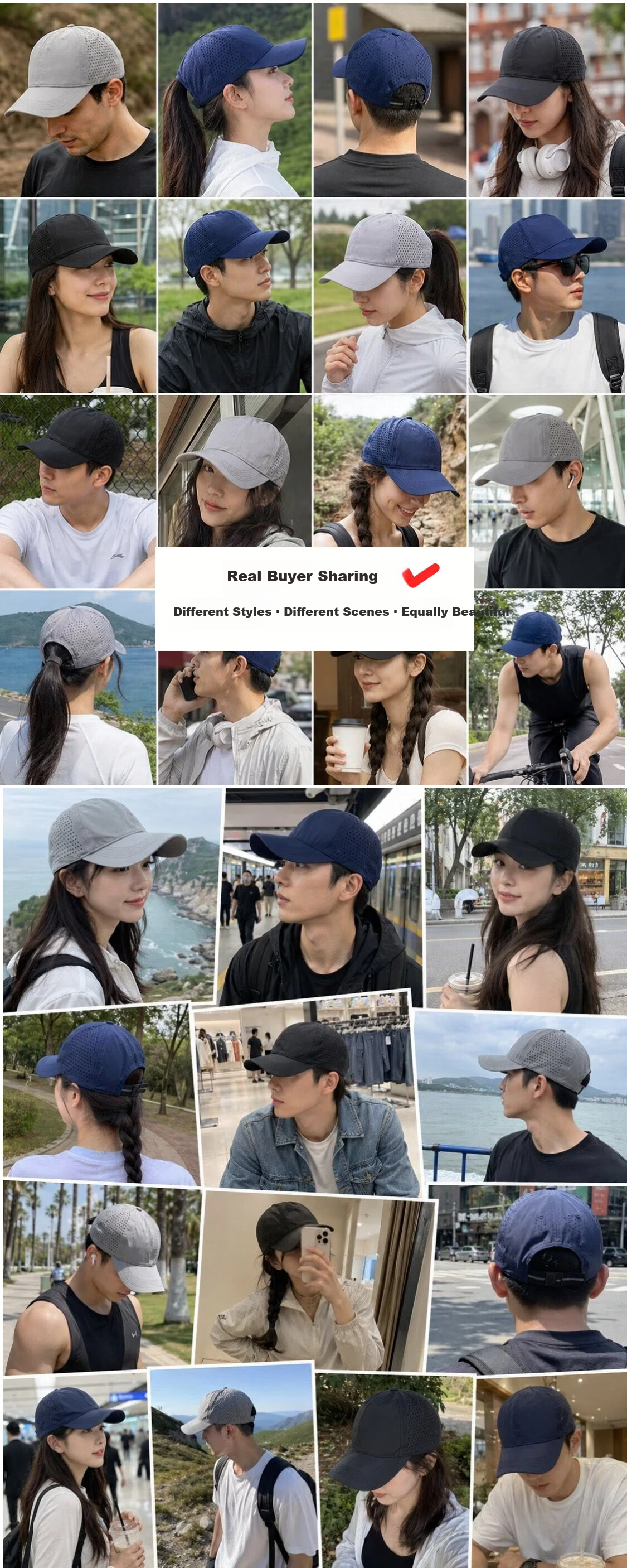 Yu Xiaoduo Quick-Dry Mesh Breathable Baseball Cap Running Sports Unisex Waterproof Sun Protection Dark Navy Dad Hat 1