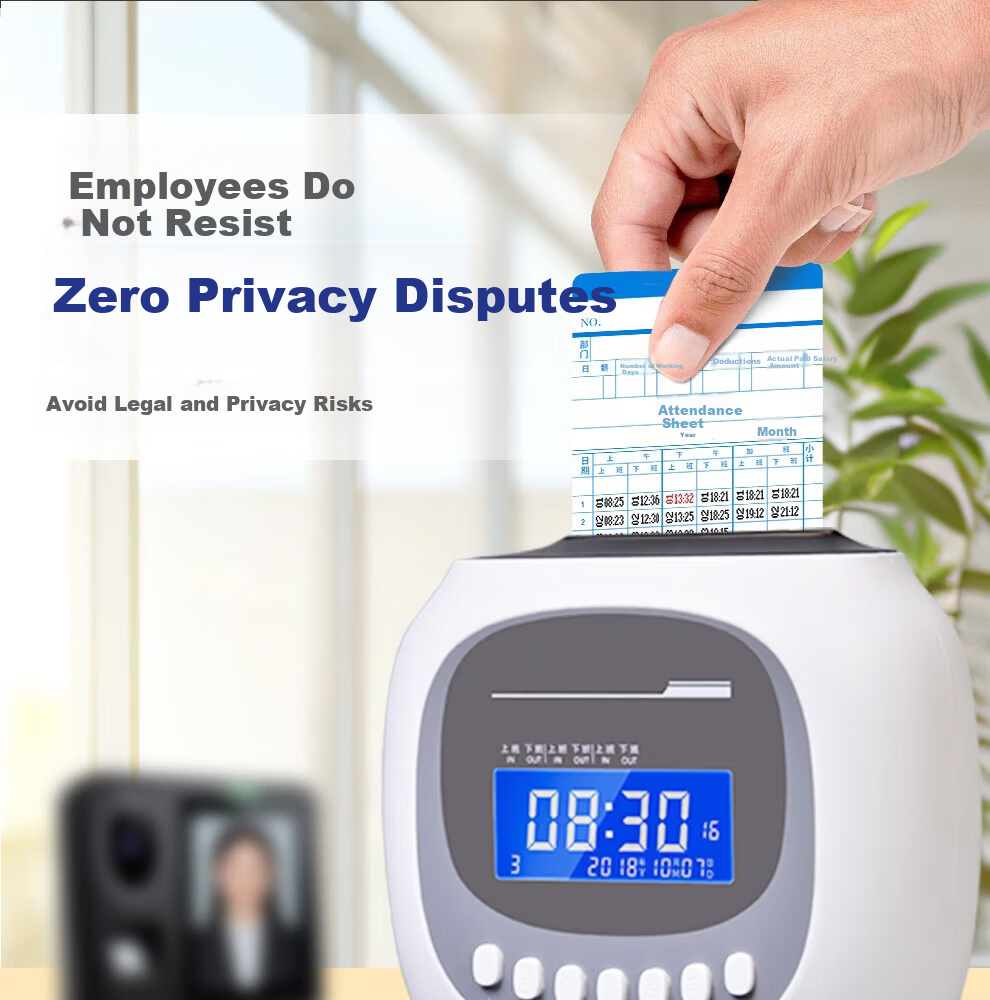 Gezhi M880 Time Card Attendance Machine Paper Card Employee Student Check-in Clock Microcomputer Automatic Paper Feed and Eject Attendance Recorder 5