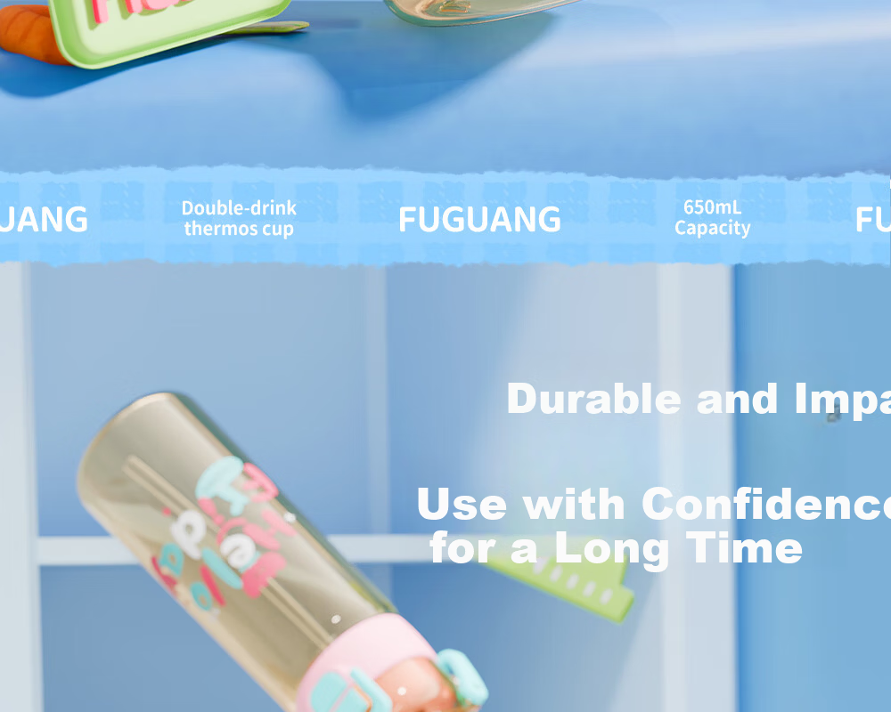 Fuguang Kids Straw Cup Girls Summer PPSU Plastic Water Bottle Dual Drinking Cup Student High-Value Large Capacity Sports Water Bottle 19
